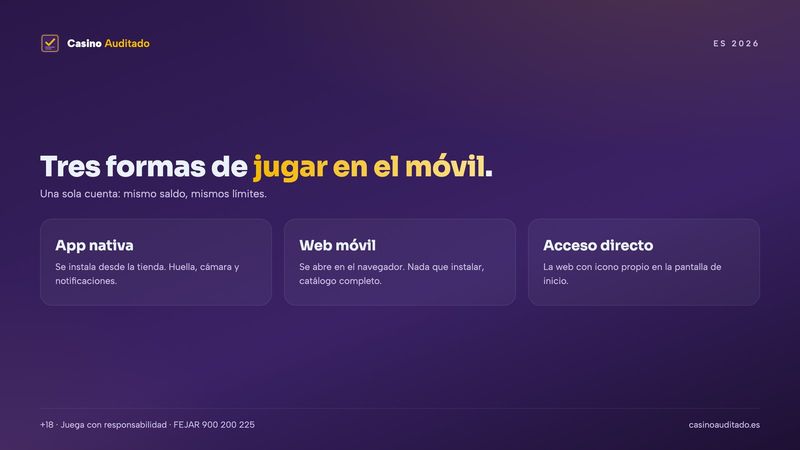 Casino online app: app nativa, web móvil y acceso directo comparados