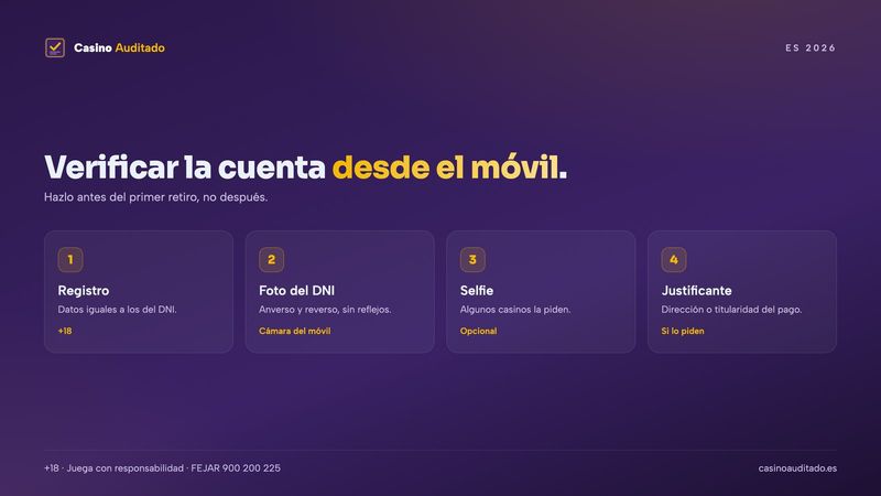 Pasos para registrarse y verificar la cuenta en un casino móvil