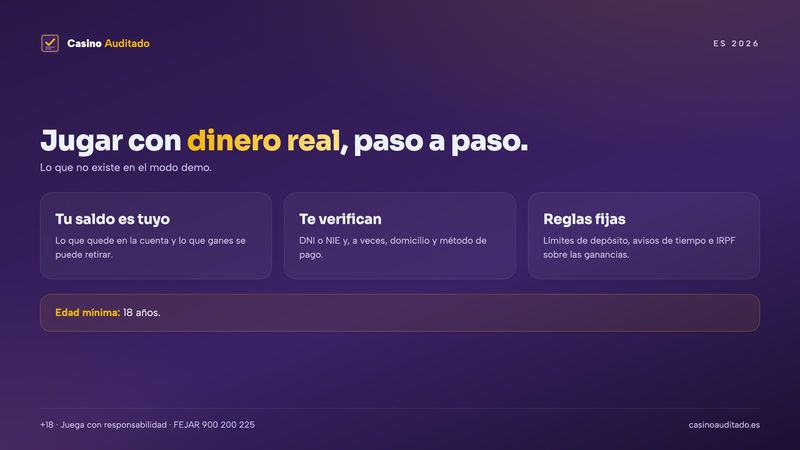 Casino online dinero real en España: registro, verificación, depósito, juego y retiro