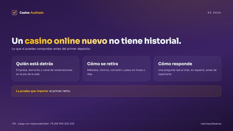 Casino online nuevo en España: lo que se puede comprobar antes del primer depósito