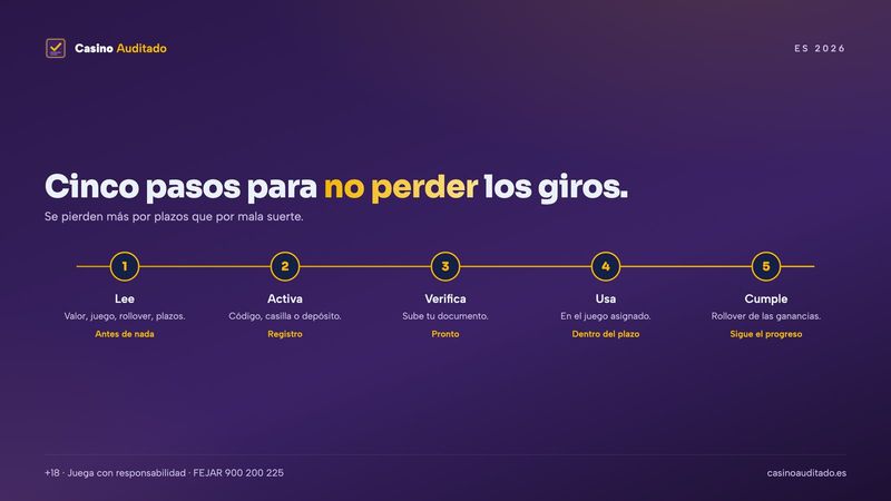 Cinco pasos para usar los giros gratis casino sin perderlos por los plazos