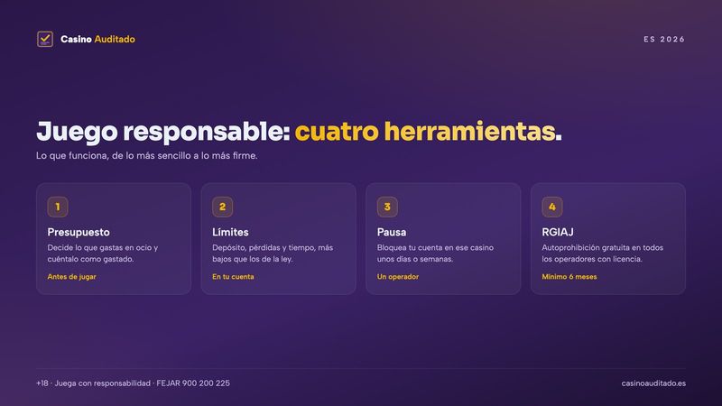 Juego responsable en España: presupuesto, tiempo, límites de depósito y autoprohibición en el RGIAJ