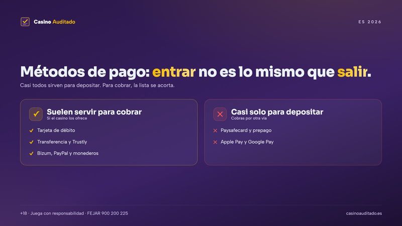 Métodos de pago casino online en España: tarjeta, Bizum, transferencia, monederos, Paysafecard y Apple Pay