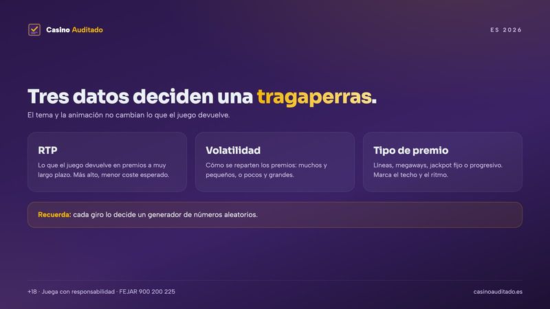 Tragaperras online: RTP, volatilidad y tipo de premio explicados en tres datos